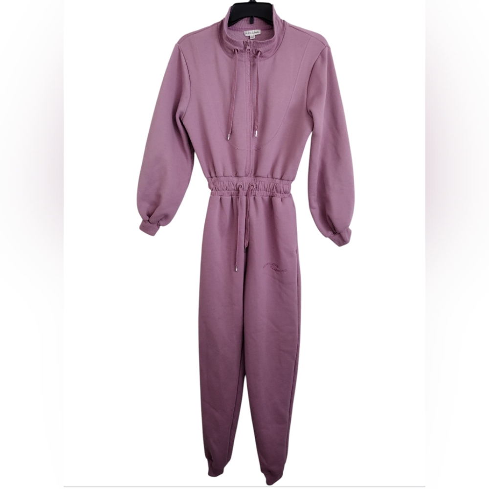 For Love & Lemons Mauve Cowl Neck Zip Up Jumpsuit With Pockets Size XXS